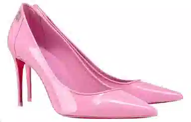 CL Platinum Soft Leather Layered Pink Heels
