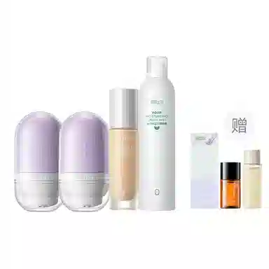 柳丝木 妆前打底 彩妆套装 奶油肌提亮肤色遮瑕 变色隔离霜+卸妆油+补水喷雾