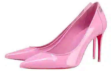 CL Platinum Soft Leather Layered Pink Heels