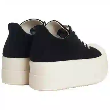 Rick Owens DRKSHDW Twill Platform Low Sneakers Black
