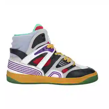 Gucci Basket High Top Black White Yellow