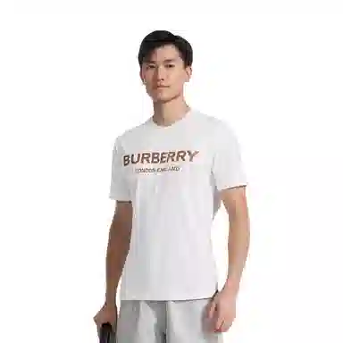Burberry Ribbed Logo Crewneck T-Shirt White