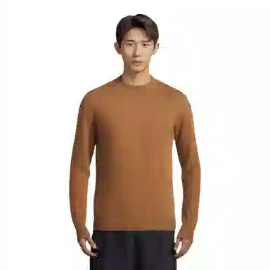 恒源祥 厚款半高领纯色针织毛衣 男款