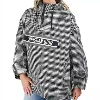 DIOR FW22 Plaid Drawstring Jacket Black