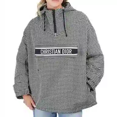 DIOR FW22 Plaid Drawstring Jacket Black