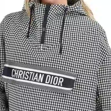 DIOR FW22 Plaid Drawstring Jacket Black