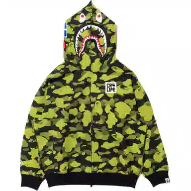 A BATHING APE x CR7 LIFE FW25 Camo Shark Hoodie