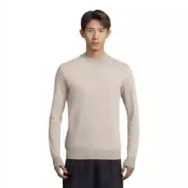 恒源祥 厚款半高领纯色针织毛衣 男款