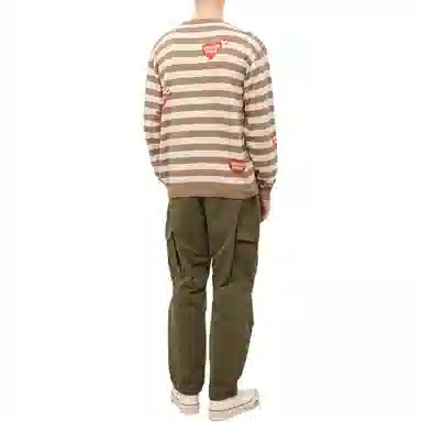 HUMAN MADE FW22 Striped Logo Sweater Yellow