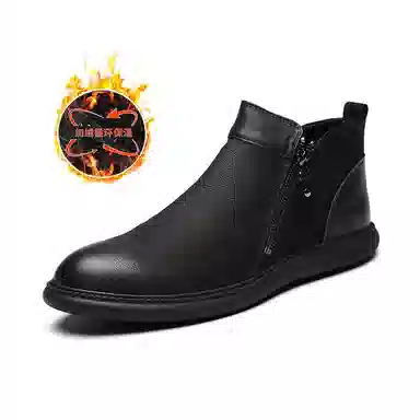 PARDASAUL Round Toe Side Zipper Boots Black