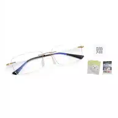 【联系客服可配度数】 苍木优品 超轻纯钛金丝边无框近视镜框男大脸金边斯文败类无边框钛架可佩镜片 功能性眼镜 男女同款情侣款