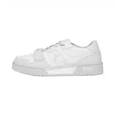 Fendi Leather Round Toe Low Sneakers White