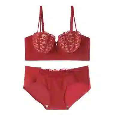 内在密码 纯色蕾丝花边内衣裤套装 女款 礼盒装