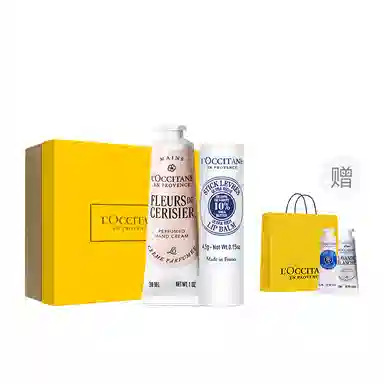 欧舒丹 手唇套装樱花乳木果玫瑰之心护手霜唇膏香氛礼盒 滋润保湿防干裂