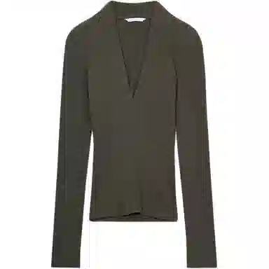 ZARA Soft V-Neck Ribbed Pullover Knitwear