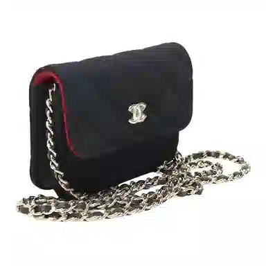 CHANEL 23C Classic Logo Chain Bag Black