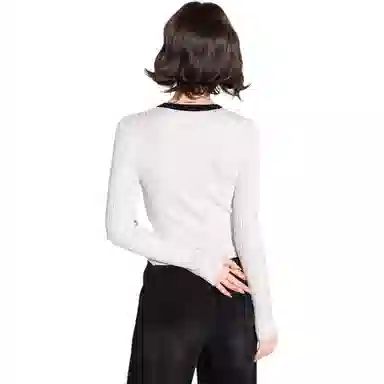 法文箱子 修身假两件简约毛衣 女款