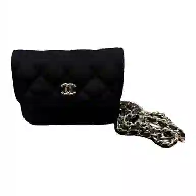 CHANEL 23C Classic Logo Chain Bag Black