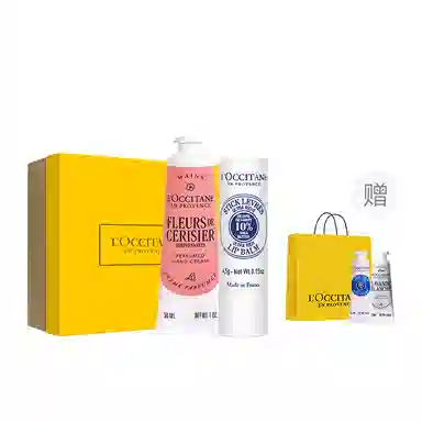 欧舒丹 手唇套装樱花乳木果玫瑰之心护手霜唇膏香氛礼盒 滋润保湿防干裂