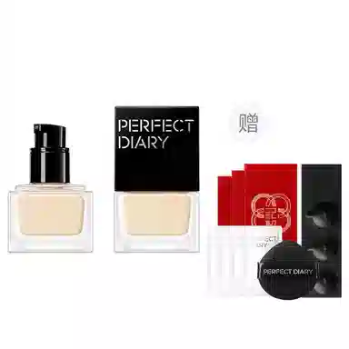 完美日记 透光瓶仿生膜养肤粉底液持妆版上妆即养护干皮油皮持妆遮瑕精华乳霜 不卡粉不脱妆抗氧化持久控油无瑕气色磨皮细腻服帖自然雾面