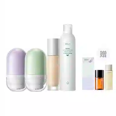 柳丝木 妆前打底 彩妆套装 奶油肌提亮肤色遮瑕 变色隔离霜+卸妆油+补水喷雾