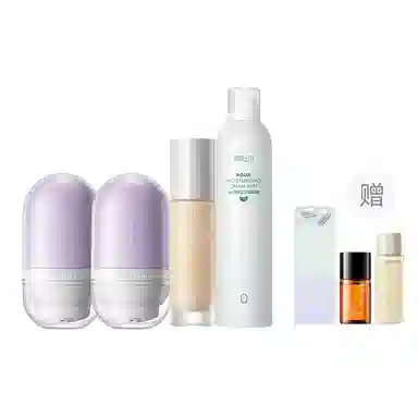 柳丝木 妆前打底 彩妆套装 奶油肌提亮肤色遮瑕 变色隔离霜+卸妆油+补水喷雾