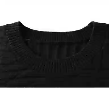 曲韩 套头纯色简约毛衣 女款 黑色