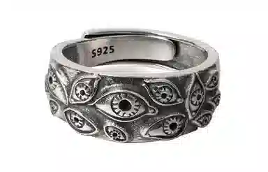 OWNREWARDS Demon Eye Silver Ring