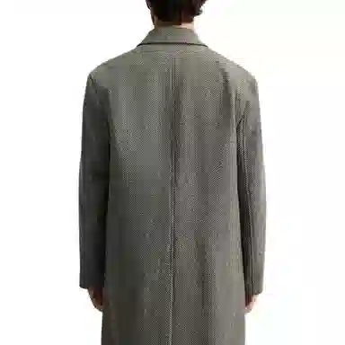 ZARA Relaxed Herringbone Coat Brown