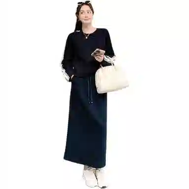 美洋 全棉撞色圆领毛衣 女款