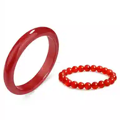 老凤祥 赤红贵妃镯 中国红新中式江南风 国潮吉祥古色古香汉服旗袍经典色 百搭高级感轻奢风 玛瑙 手镯 女款