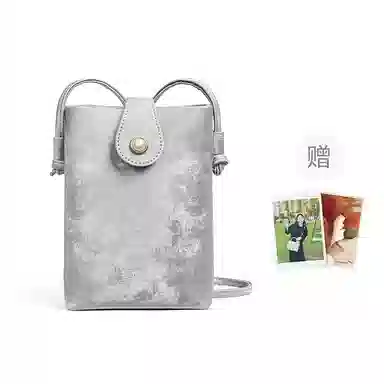 红蜻蜓 时尚设计百搭通勤 聚氨酯合成革 单肩斜挎包 小号 女款 银色/米白色