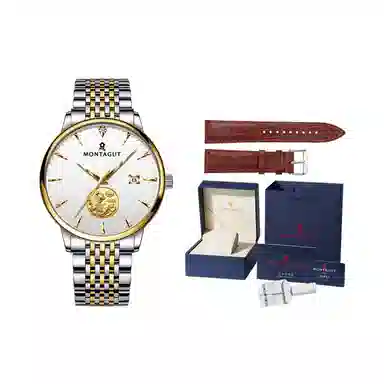 梦特娇 麒麟系列 自动机械机芯 精钢表带 国表 男表 白色表盘