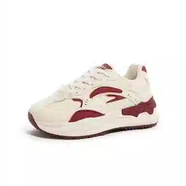 Babaduck Retro Dad Shoes White Wine Red