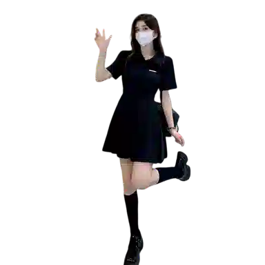 北极绒 舒适时尚潮流短袖连衣裙 女款