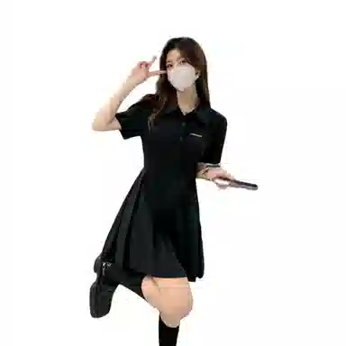 北极绒 舒适时尚潮流短袖连衣裙 女款