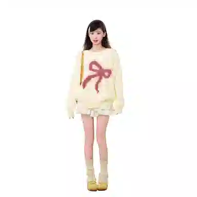 柏黛妃 时尚潮流百搭简约长袖针织衫 女款