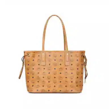 MCM Liz Visetos Tote Bag Medium Cognac