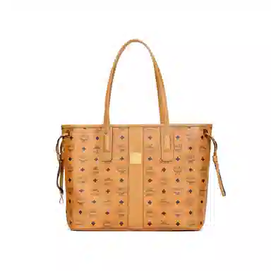 MCM Liz Visetos Tote Bag Medium Cognac