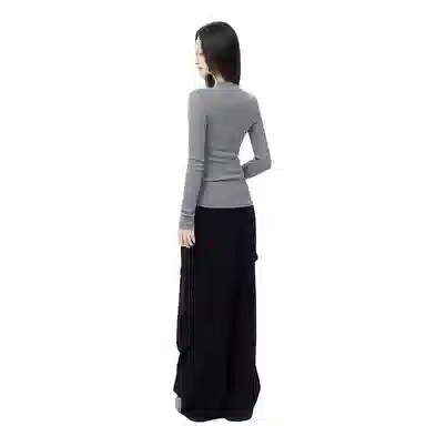 柏黛妃 正肩长袖针织衫修身 女款