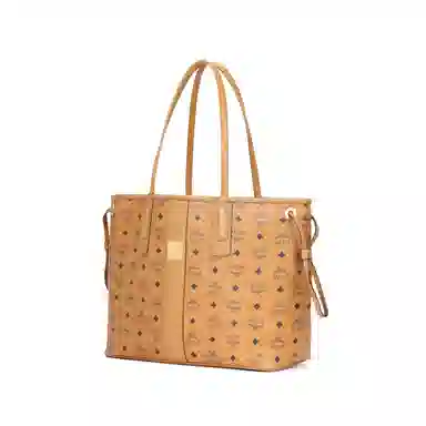 MCM Liz Visetos Tote Bag Medium Cognac