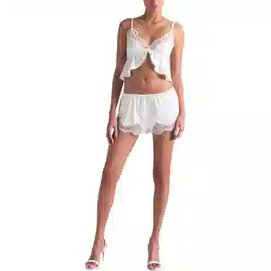 SKIMS Woven Shine Lace Babydoll Set