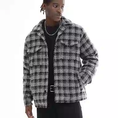 EMPTY REFERENCE Houndstooth Jacket Grey