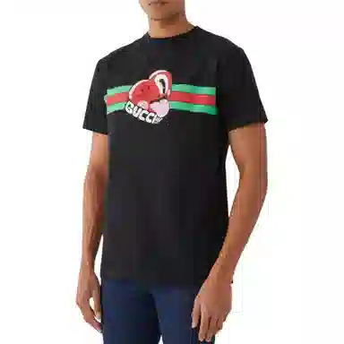 Gucci SS24 Striped Logo T-Shirt Black