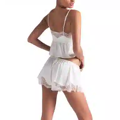 SKIMS Woven Shine Lace Babydoll Set