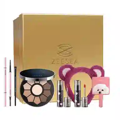 滋色 星光烁烁彩妆礼盒化妆品套盒 易上色自然持久清透气色 眼影盘唇釉唇泥口红眉笔