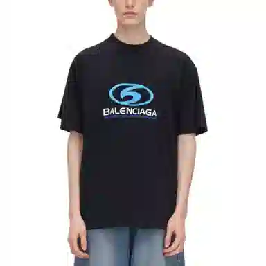 Balenciaga Logo Print Crewneck T-Shirt Black