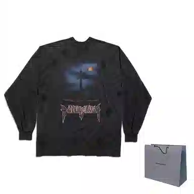 Balenciaga Logo Print Long Sleeve T-Shirt
