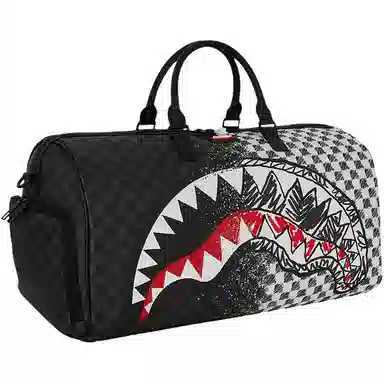 SPRAYGROUND Shark Mouth Graffiti Checkerboard PVC Bag