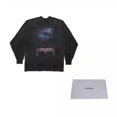 Balenciaga Logo Print Long Sleeve T-Shirt
